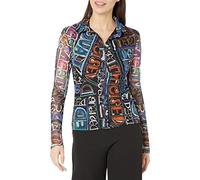 Desigual Woman Knit T-Shirt Long Sleeve, Bleu, Taille S Femme