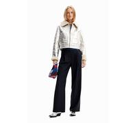 Desigual Woman Woven PU Coat CHAQ_Detroit 2000 Noir, XS Femme