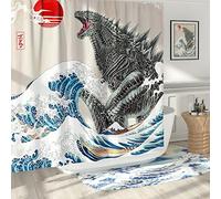 DESIHOM Ensemble de Rideaux de Douche Amusants, Rideaux de Douche Amusants pour Salle de Bain, décoration de Salle de Bain Asiatique Japonaise, Tissu Polyester, 157,5 x 182,9 cm