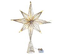 Desikixudy Cime d'arbre de NoëL Lampe LED éToile DéCorations de NoëL pour Ornements d'arbre LumièRe d'arbre éToile à Huit Branches, Champagne Or