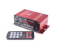 Desikixudy G8 Amplificateur de puissance numérique 4 canaux stéréo Bluetooth AUX FM MP3 avec télécommande 12 V 200 W