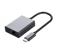 Desikixudy Pour TV 4K Adaptateur de Base USB C Ethernet Adaptateur USB C un Ethernet Support Plug et Play Charge PD