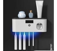 Désinfectant UV mural pour brosse à dents avec distributeur automatique de dentifrice - Accessoires de salle de bain pour une désinfection intelligente