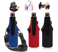 Desing Wish 3 Pièces 12oz 330ml Refroidisseur de Boissons Bières Manchon Refroidisseur de Bouteille de Vin Isolant Néoprène Glaciere Bouteille Can Sleeve avec Bandoulière Amovible et Décapsuleur