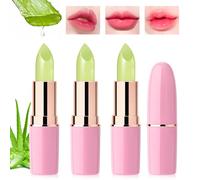 Desing Wish 3 Pièces Lot Rouge a Levre Magique Change de Couleur Aloe Vera Rouge a Levre Mat Longue Tenue Lipstick Baume a Levre Teinté Brillant à Lèvres Rose Maquillage Femme Filles Cadeau