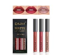 Desing Wish 3 Pièces Lot Rouge a Levre Mat Longue Tenue Rouge a Levre Pailleté Rose Rouges à Lèvres Sans Transfert Brillant à Lèvres Rouge Gloss Lipstick Kit Coffret Cadeau Maquillage Femme Filles