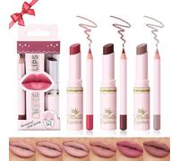 Desing Wish 3 Pièces Rouge a Levre Mat Longue Tenue Crayon a Levre Lip Liner Rouge à Lèvres Longue Tenue Nude Rose lipstick Baume a Levre Coffret Maquillage Femme Filles Cadeau Anniversaires
