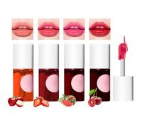 Desing Wish 4 Couleurs Mini Lip Tint Stain Oil Blush Liquide Lot Rouge a Levre Mat Longue Tenue Encre a Levre Rouges à Lèvres Sans Transfert Brillant à Lèvres Rouge Gloss Lipstick Cadeau (4 Pièces)