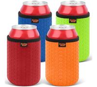 Desing Wish 4 Pièces 12oz Refroidisseur de Boissons Manchon Refroidisseur de Bouteille de Vin Isolant Néoprène Glaciere Bouteille Réutilisables Antidérapant Can Sleeve pour Fête Anniversaire Activités