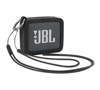 Desing Wish Coque Étui Silicone pour Haut-Parleur Compatible avec Haut-Parleur Bluetooth Portable JBL GO2 étui de Transport Anti Rayures avec Cordon Silicone Mousqueton Rond Dragonne (Noir)