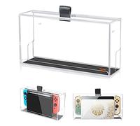 Desing Wish Manchon de Quai en Acrylique Transparent Vitrine Murale Compatible avec Nintendo Switch OLED Kit de Montage Mural Cache Anti-poussière Compatible avec Interrupteur