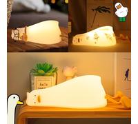 Desing Wish Veilleuse Enfant Bébé LED Rechargeable Lampe de Cheve Tactile Veilleuse Lapin Dinosaure Canard Lampe Nuit Adulte Fille Garçon Bebe Cadeau avec Noël Chapeau écharpe Autocollants Tatouage