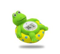 Désir de poupée [grenouille verte avec bouée jaune] Thermomètre de bain pour bébé pour tout-petits, jouet de bain flottant, thermomètre de bain disponible en Fahrenheit et Celsius (℉/℃)