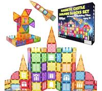 Desire Deluxe Jeux de Construction Magnétiques - 100 PCS Tuiles et Blocs Magnétiques Enfants, Jouet Éducatif STEM 3+ Ans, Sets Créatifs pour Construire, Apprentissage Formes & Couleurs