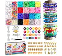 Desire Deluxe Kit de fabrication de bracelets - Perles pour bracelets, colliers d'amitié avec kit de breloques et cordes élastiques - Fournitures de fabrication de bijoux pour Halloween, Noël, cadeaux