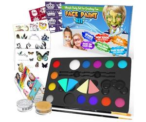 Desire Deluxe Kit De Maquillage Artistique Pour Enfants - Palette De 16 Couleurs De Peinture Visage Non Toxique, Facile À Utiliser Et Hypoallergénique - Kit Maquillage Professionnel Halloween