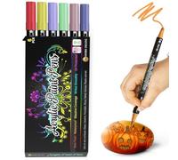 Desire Deluxe Marqueurs de Peinture Acrylique pour Pierres, Céramique, Verre, Bois, Toile - Marqueurs à Base d’Eau Non Toxiques - Excellents Fournitures d’Artistes (Double Pointe Multicolore, 6)