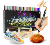 Desire Deluxe Marqueurs de Peinture Acrylique pour Pierres, Céramique, Verre, Bois, Toile - Marqueurs à Base d’Eau Non Toxiques - Excellents Fournitures d’Artistes (Double Pointe Multicolore, 26)