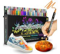 Desire Deluxe Marqueurs de Peinture Acrylique pour Pierres, Céramique, Verre, Bois, Toile - Marqueurs à Base d’Eau Non Toxiques - Excellents Fournitures d’Artistes (Double Pointe Multicolore, 78)