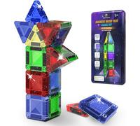 Desire Deluxe Micro Blocs Magnétiques - Jouet de Construction STEM Éducatif Format Voyage pour Enfants, Jouet Sensoriel Montessori Magnétique pour Garçons et Filles 3+ Ans (18 pièces - Paillettes)