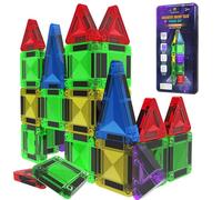 Desire Deluxe Micro Blocs Magnétiques - Jouet de Construction STEM Éducatif Format Voyage pour Enfants, Jouet Sensoriel Montessori Magnétique pour Garçons et Filles 3+ Ans (28 pièces - Multicolore)