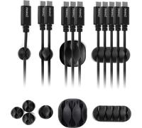 DESIRE2 Clips de câble Tidy 10pack Noir Câble 4x1, câbles 2x2, câbles 2x3, câbles 2x4
