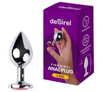Desirel - plug anal S - bijou rose - métal argenté et rose