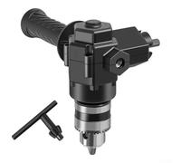 Desiumite Adaptateur coudé à angle droit pour perceuse avec 6 embouts, outil d'extension d'angle de mandrin à trois mâchoires à 90°, 2/3/4/5/6/8 mm, compatible avec les perceuses électriques, compact