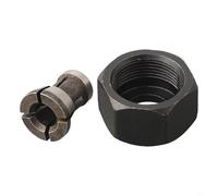 Desiumite Adaptateur de mandrin de serrage pour machine à graver et défoncer le bois, M17 6/6,35/8 mm avec écrou, construction en acier carbure, compatible avec fraise de défonceuse de 6 mm (écrou de