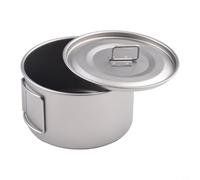 Desiumite Bol de camping avec poignée pliable, 450 ml et 600 ml, récipient alimentaire pour la cuisine en plein air, vaisselle légère et résistante à la rouille pour la randonnée (bol de 600 ml avec