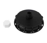 Desiumite Bouchon adaptateur de réservoir IBC de 163 mm de diamètre avec filetage mâle de 2,5 cm, couvercle ventilé en plastique noir pour conteneurs IBC, connecteur de réservoir d'eau étanche (1 trou