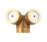 Desiumite Buse de pulvérisation en laiton pour irrigation goutte à goutte de jardin, raccord d'arrosage à 2 trous compatible avec les pulvérisateurs manuels électriques à dos, brume de refroidissement