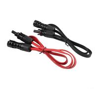 Desiumite Câble solaire photovoltaïque 100 cm plat flexible avec connecteurs pour systèmes photovoltaïques 4 mm² Fil 1500 V/50 A Rouge/noir