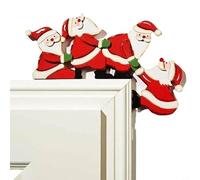 Desiumite Cadre de porte en bois Père Noël et élan, décoration de Noël fabriquée à la main pour égayer la porte d'entrée et les espaces de vie (B)