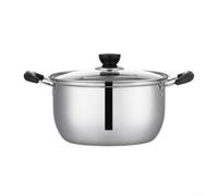 Desiumite Casserole à soupe à double poignée en acier inoxydable, compatible avec les tables de cuisson à induction, à gaz et électriques, grande capacité de 2,1 à 3 L pour préparer des soupes, des