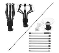 Desiumite Changeur d'ampoule haute portée avec pince en caoutchouc réglable et 3 changeurs d'ampoule pour une utilisation en intérieur et en extérieur sur les luminaires encastrés et standard (tige à