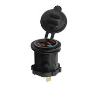 Desiumite Chargeur de téléphone de voiture avec 36 W USB-C PD charge rapide, alliage d'aluminium étanche 12 V-24 V prise électrique pour véhicule, interrupteur tactile avec protection contre les