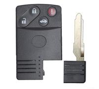 Desiumite Coque de clé télécommande pour 5 6 CX-7 CX-9 pour RX-8 pour Miata pour MX-5, boîtier extérieur de rechange à 4 boutons, plastique ABS noir, puce incluse, compatible avec les modèles 2004