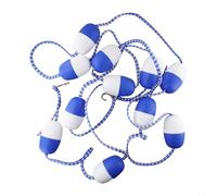 Desiumite Corde de natation en nylon de 5 m pour la sécurité de la piscine - Ligne flottante blanche et bleue avec boules de 7 cm, corde durable pour sports nautiques, séparateur de voie de piscine