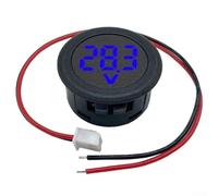Desiumite Dc 4100 V Rafraîchissement numérique avec affichage LED rond 2 fils pour voltmètre inversé de voiture Précision rapide 300 ms ± 1 connexion de batterie Prot(bleu)