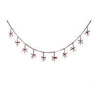 Desiumite Décorations de Noël en velours faites à la main pour arbre, maison et vacances, 180 cm avec cloches en fer (bordeaux)