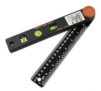 Desiumite Détecteur d'angle numérique 4 en 1 avec fonctions de niveau et de règle, résolution 0,05 °, rapporteur, outil de mesure pour projets de maison et de jardin, noir