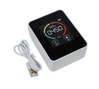 Desiumite Détecteur de qualité de l'air intérieur, température et humidité, moniteur de dioxyde de carbone 400-5000 ppm, alimenté par USB pour la maison, le bureau, la salle de culture