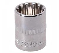 Desiumite Embout à douille court pour miroir à 12 points, entraînement carré 6,35 mm avec verrou à fente pour clé à cliquet, outil en acier au chrome vanadium résistant, 4-14 mm (14 mm)