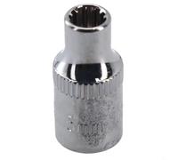 Desiumite Embout à douille court pour miroir à 12 points, entraînement carré 6,35 mm avec verrou à fente pour clé à cliquet, outil en acier au chrome vanadium résistant, 4-14 mm (5 mm)