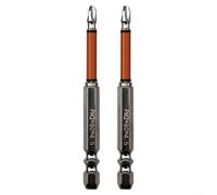 Desiumite Embout de tournevis magnétique Ph2 pour tournevis en alliage et perceuse - Dureté Hrc62 - Acier électrique - Pointe hexagonale de 6,35 mm - 2 croix - Compatible avec perceuses manuelles (80