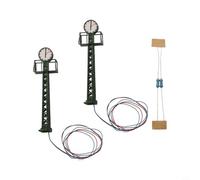 Desiumite Ensemble de lampes à LED pour modélisme ferroviaire pour modèles à l'échelle N et HO, éclairage miniature 3 V avec construction en métal, comprend des résistances de série pour 12-16 V