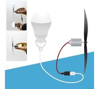 Desiumite Expériences d'énergie éolienne Ensemble générateur de turbine éolienne avec moteur 18 cm Hélice 5 W Ampoule USB pour tige et éducation
