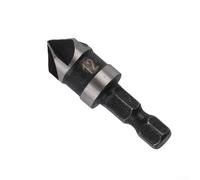 Desiumite Foret conique à 5 cannelures pour bois et métaux souples 12 mm/16 mm/19 mm, chanfrein avec tige hexagonale de 6,35 mm, fraise conique en acier au carbone (12 mm)