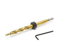 Desiumite Foret étagé à tige hexagonale avec collier d'arrêt de profondeur réglable pour le travail du bois, localisateur de trou incliné, 9,5 mm, longueur totale de 175 mm, acier rapide (9,5 mm)